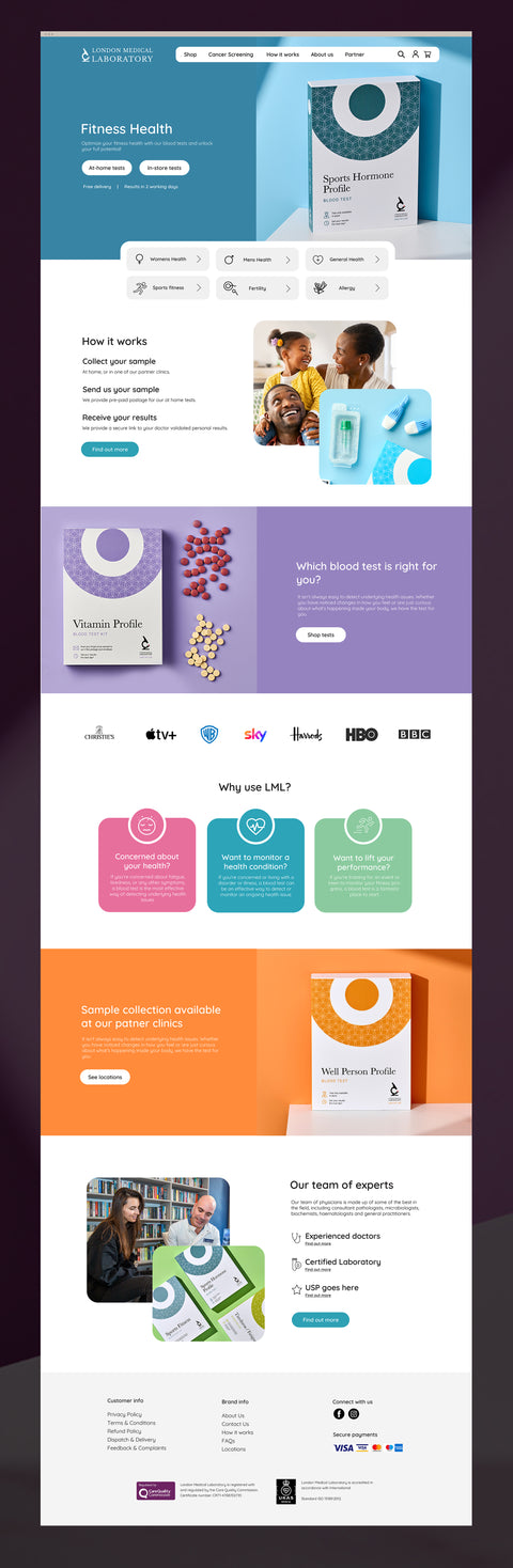 London Medical Laboratory Website Design